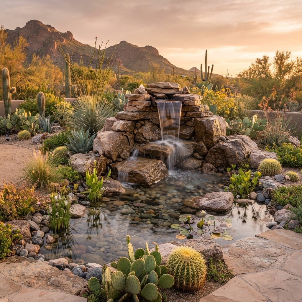Arizona-inspired landscaped outdoor space